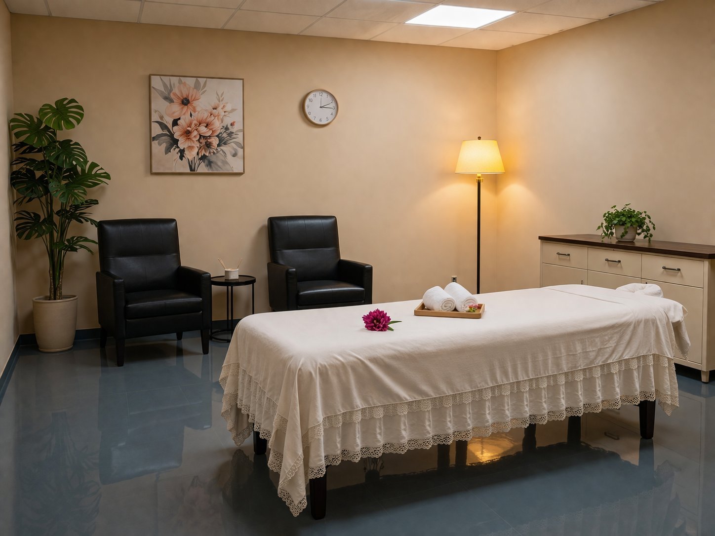 Clean massage treatment room Carpinteria spa